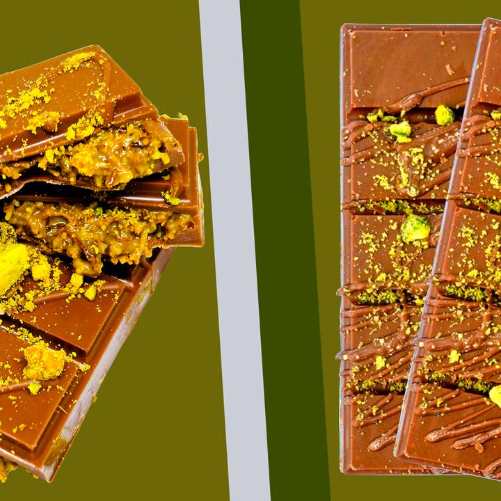 Swisense - Wholesale Chocolate Bar - Premium Dubai Kunafa Pistachio Chocolate Bar -2oz- Fresh8