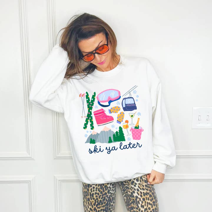 Poppy & Pine - Wholesale Graphic Sweatshirt - Women's - Ski Ya Later Sweatshirt0