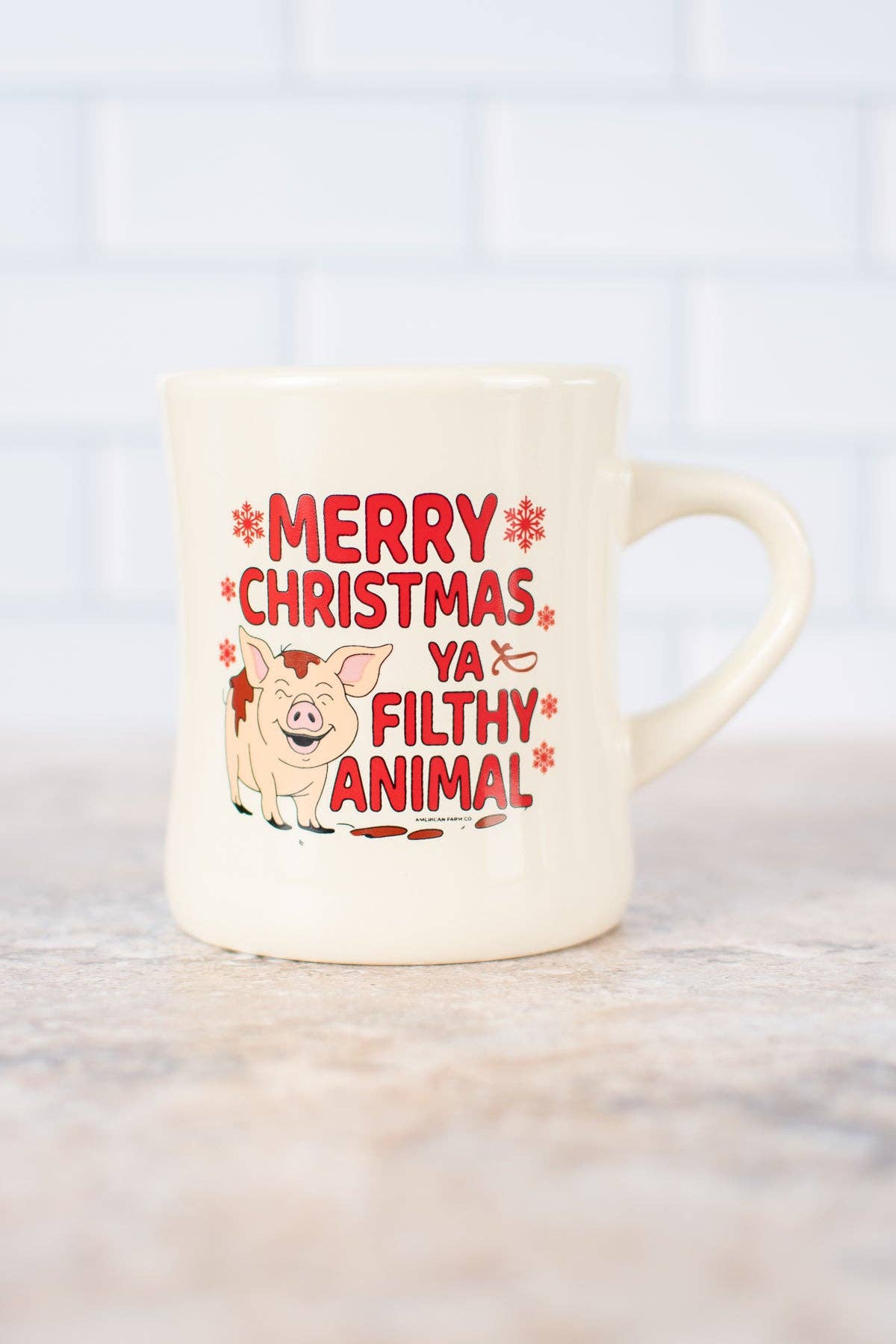 American Farm Company - Wholesale Coffee Mug - Pig 'Merry Christmas Ya Filthy Animal' Ceramic Mug0