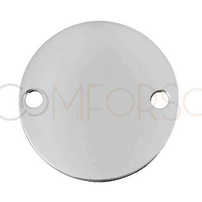 Engraving 2 sides Sterling Silver 925 Medallion 15mm 2 Holes for wholesale by COM FORSA SL