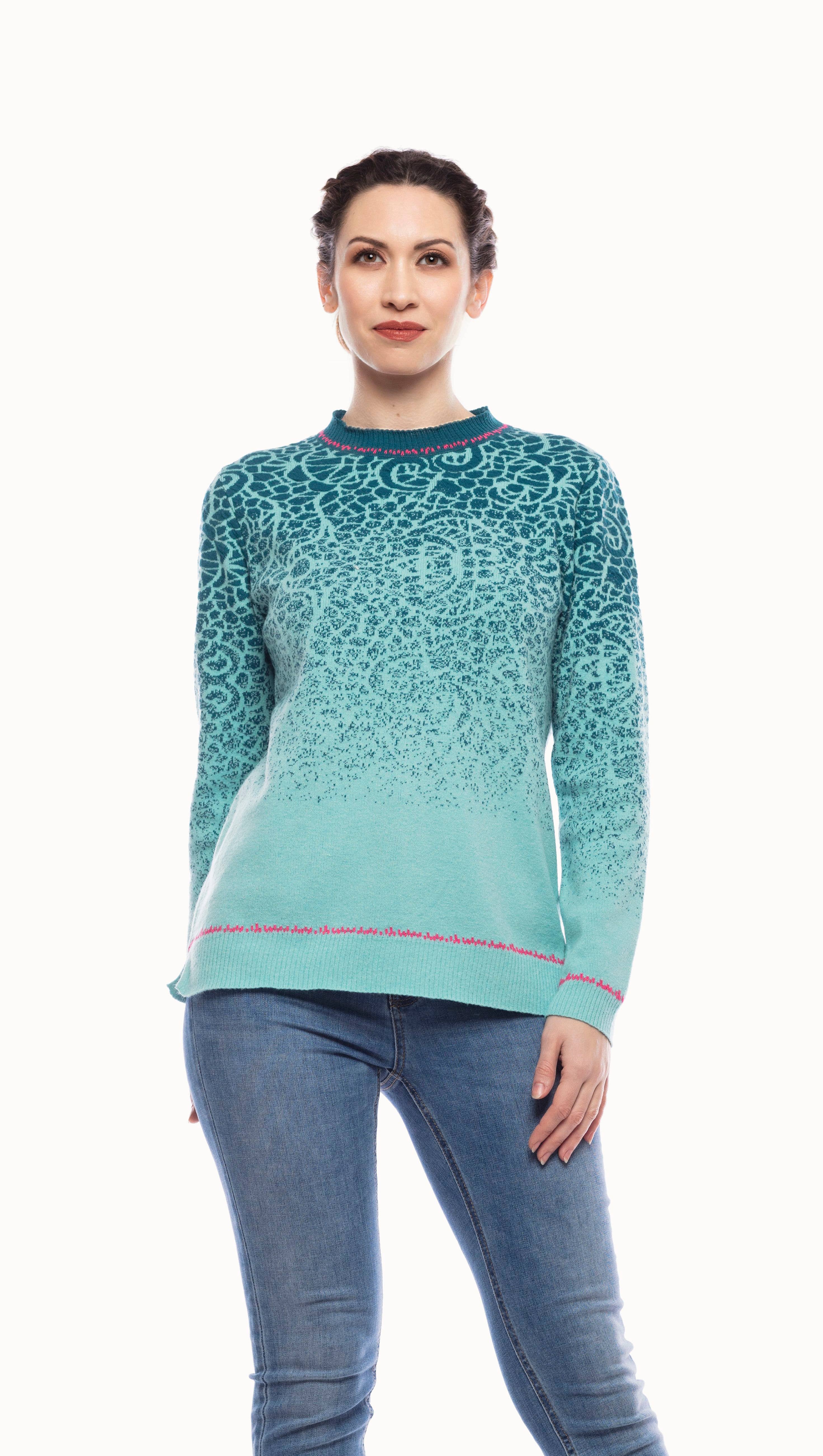 TURQUOISE BLUE 8549-CA Celia Sweater for wholesale on Faire