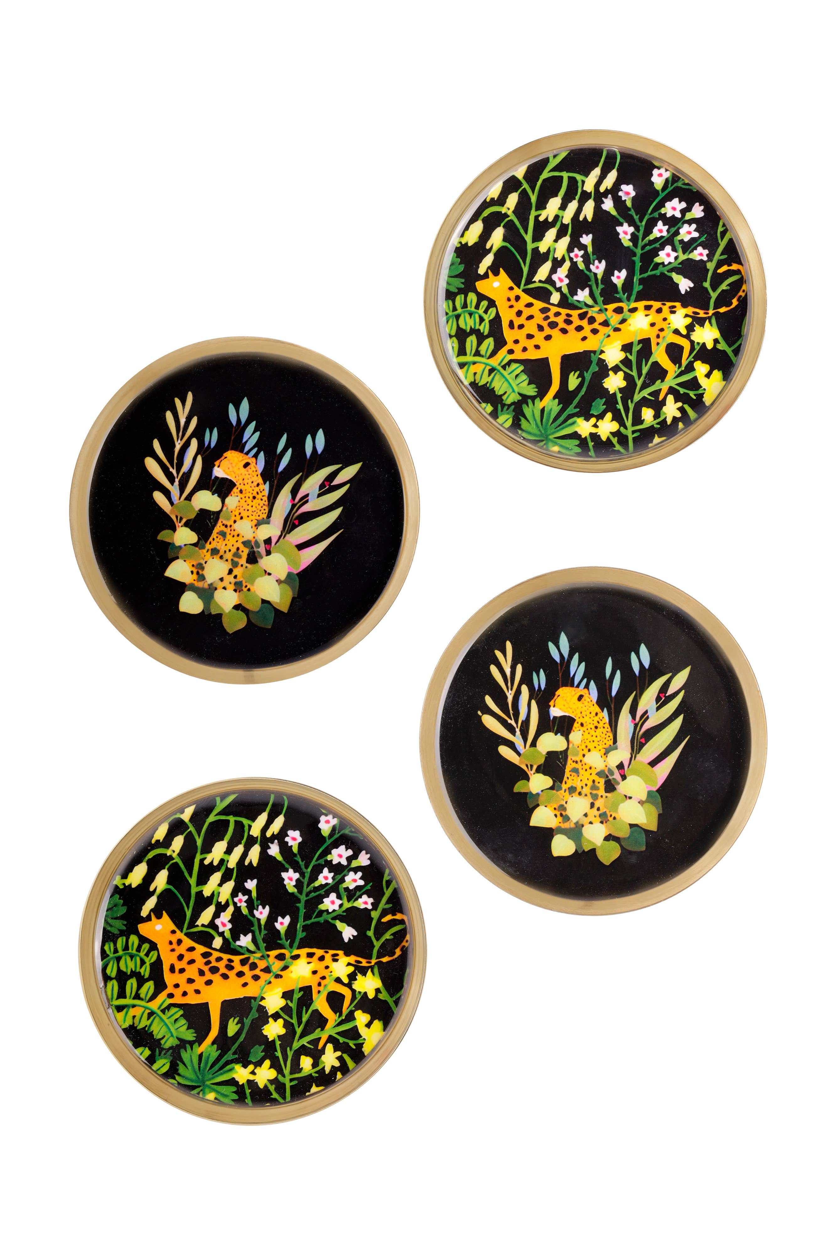 Tiramisu - Wholesale Coasters - Midnight Jungle Metal Coaster Set1