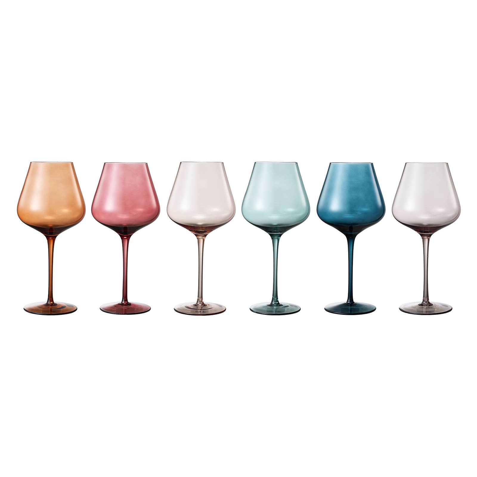 The Wine Savant /  Khen Glassware - Wholesale Wine Glass - Pastel Large Colored Crystal Wine Glass Set of 67