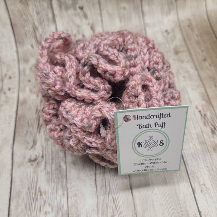 Kilted Suds - Wholesale Bath Pouf/Sponge - Pink Heather Shower Puff Bath Sponge