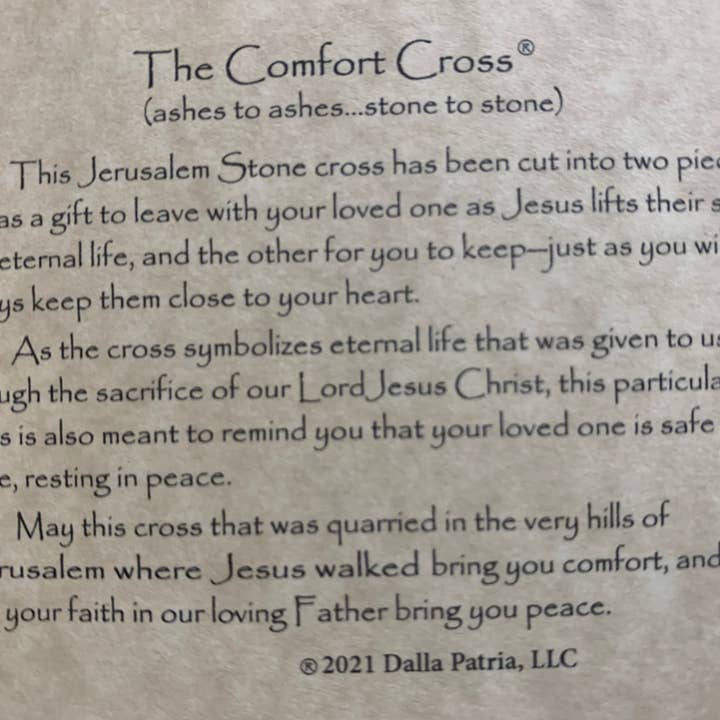 Holy Land Wood and Stone - Wholesale Wall Cross - Jerusalem Stone Comfort Cross with Crucifix3