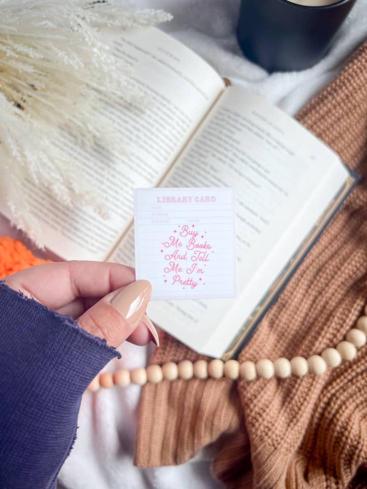 Library Card Vinyl Sticker | Book Stickers | Trendy Stickers for wholesale by Bumblebry Designs