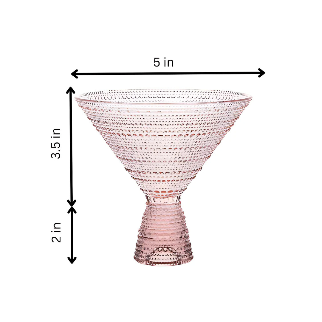 Lemonsoda – wholesale Cocktail-/likörglas – Rosa Hobnail Martini Glas (Set om 1) - 9oz2