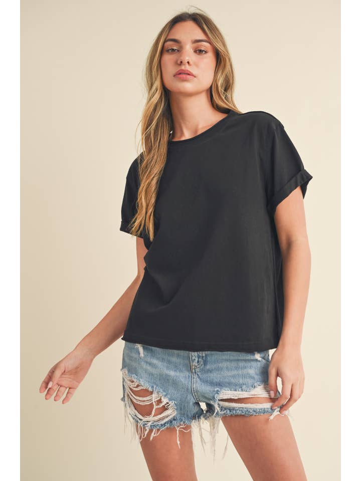 AEMI + CO - Wholesale T-Shirt - Women's - 8314DN Mali Baby Tee Short Sleeve Top 6