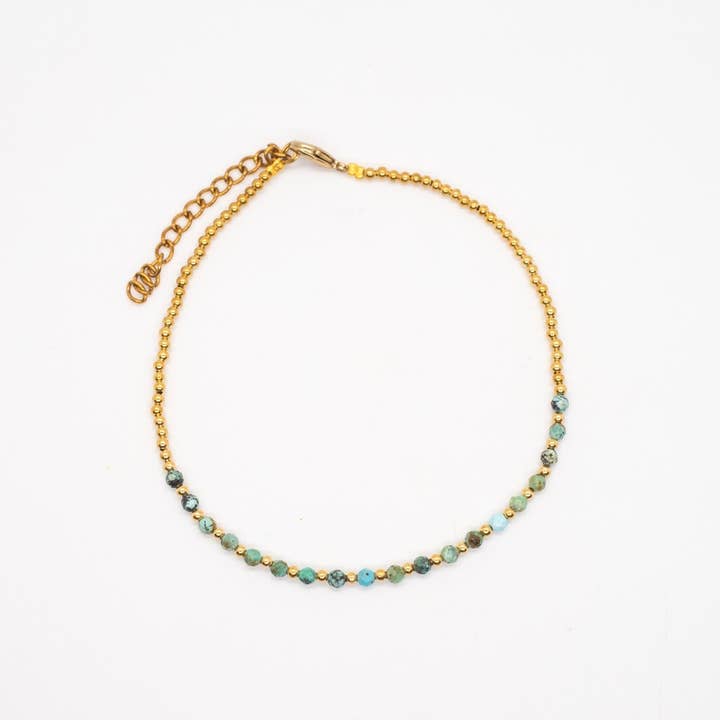 Simple Faceted Stone Anklet for wholesale by Baizaar
