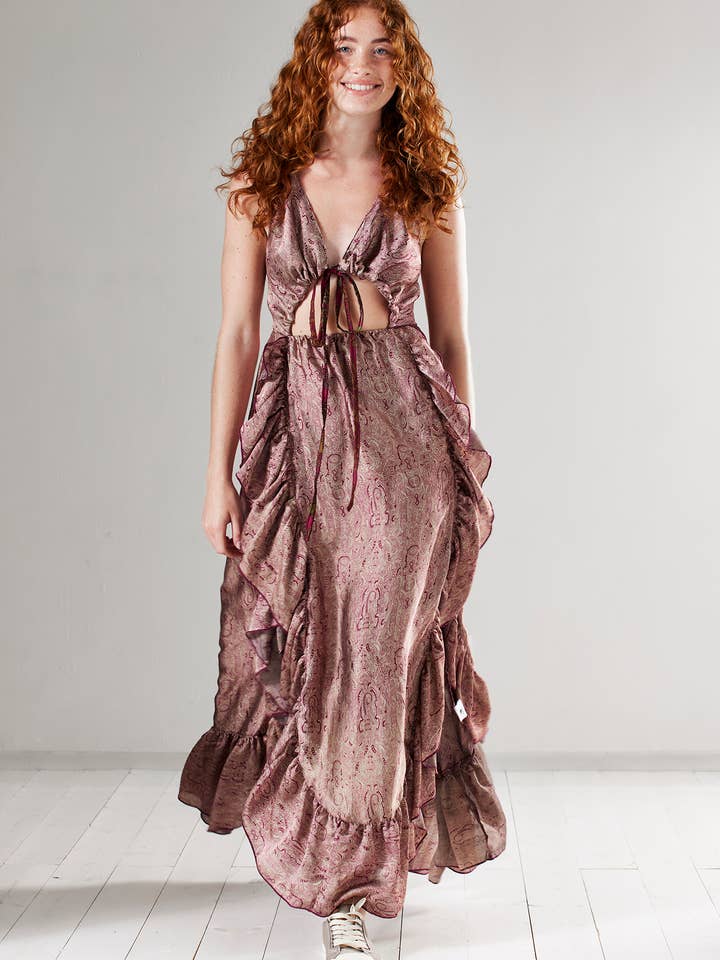 Recycled Sari Halter Dress for wholesale by Namaste