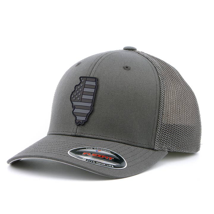 Graphite Illinois Glory buet Flexfit-monteret trucker for engroshandel hos Griwolfe