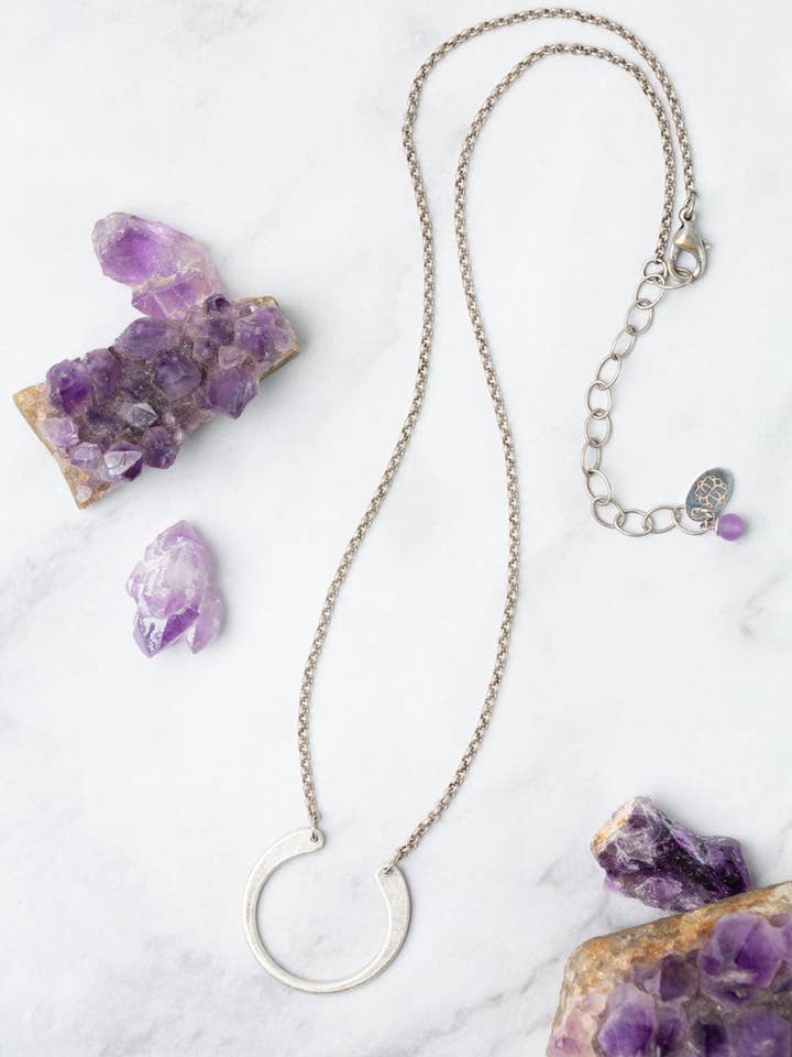 Reflections Collier Simple en Verre Tchèque avec Jaspe 16,75-18,75" pour la vente par Anne Vaughan Designs Jewelry