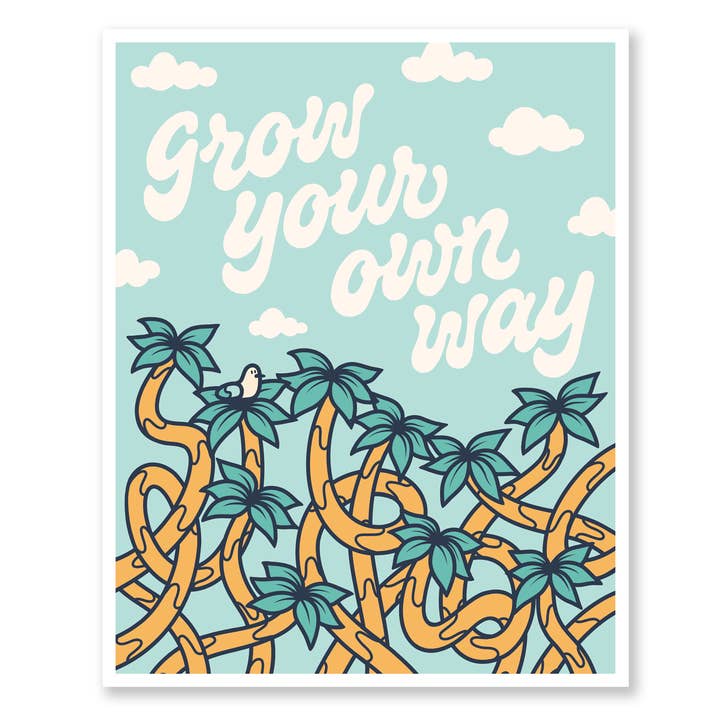 Grow Your Own Way Palm Tree Wall Art Print for wholesale by Chie Tamada
