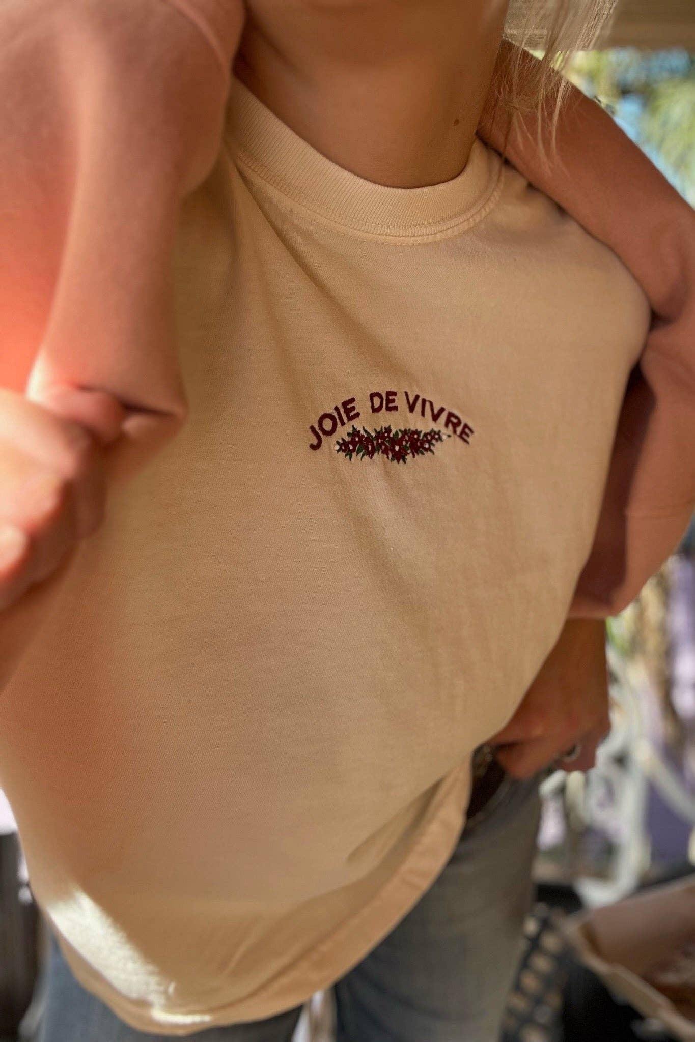 White Joie De Vivre Boxy Tee for wholesale on Faire4