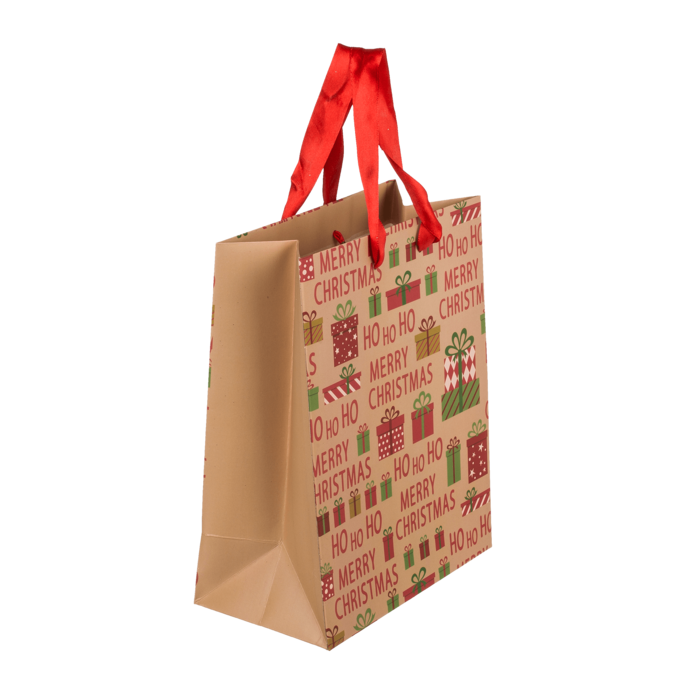 Out of the blue KG - Vendita all'ingrosso Buste regalo - Borsa regalo di carta Ho Ho Ho, ca. 26 x 10 x 32 cm, 2 modelli assortiti, 12 pezzi per confezione3