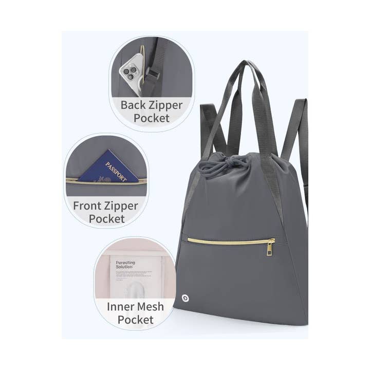 wandf - Wholesale Drawstring Bag - Unisex - Ceneda Drawstring Backpack Water Resistant Sports Gym Sack20