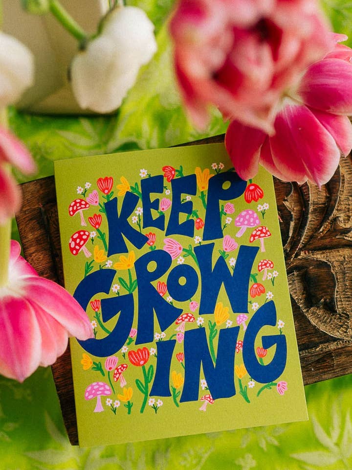 keep growing mushroom card for wholesale by Bouquet of Joy