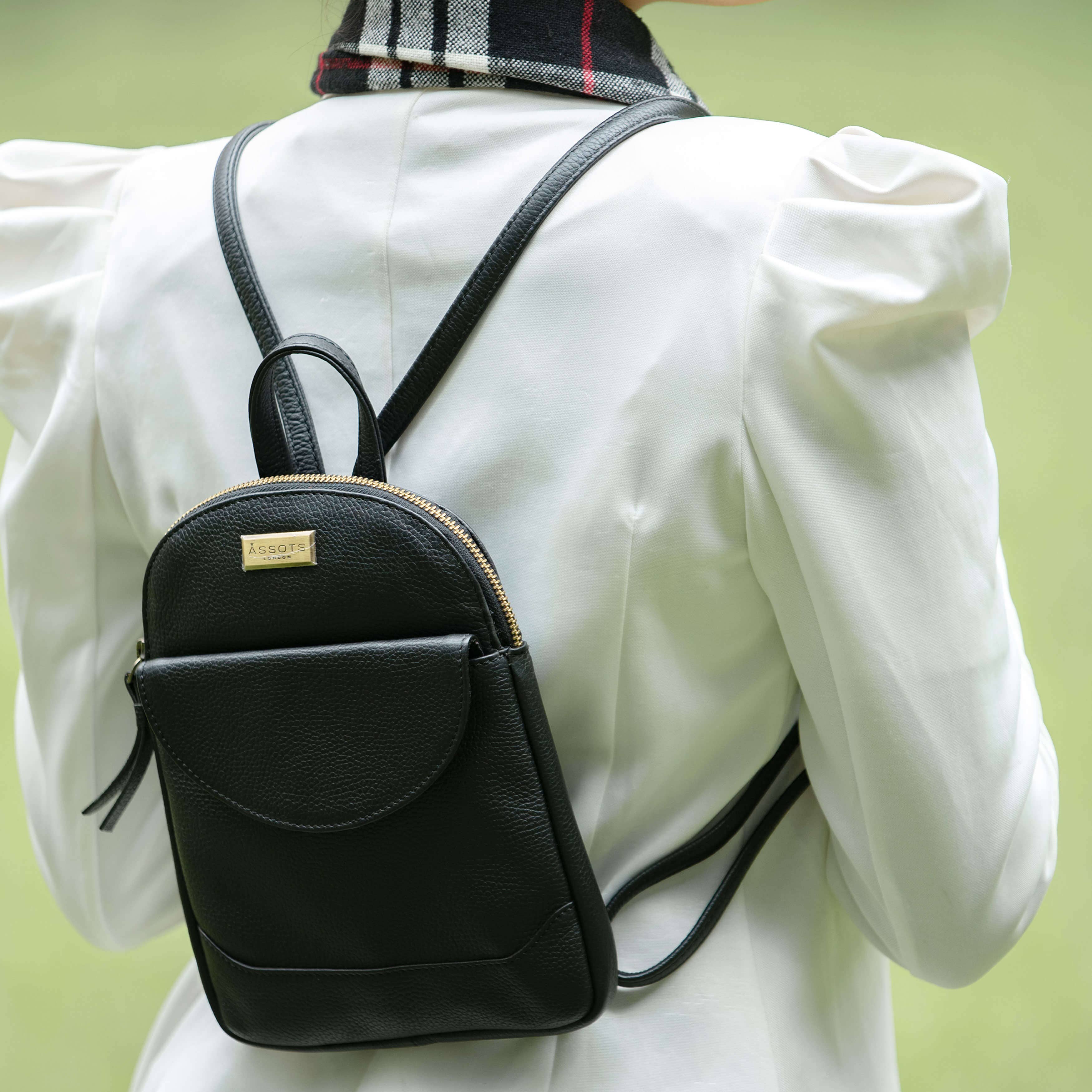 'GEORGE' Black Mini Leather Backpack