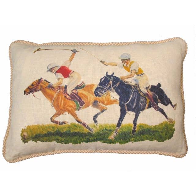 Lendenkissen Equestrian/ Polo Match aus Leinen für den Großhandel von Ox Bow Decor