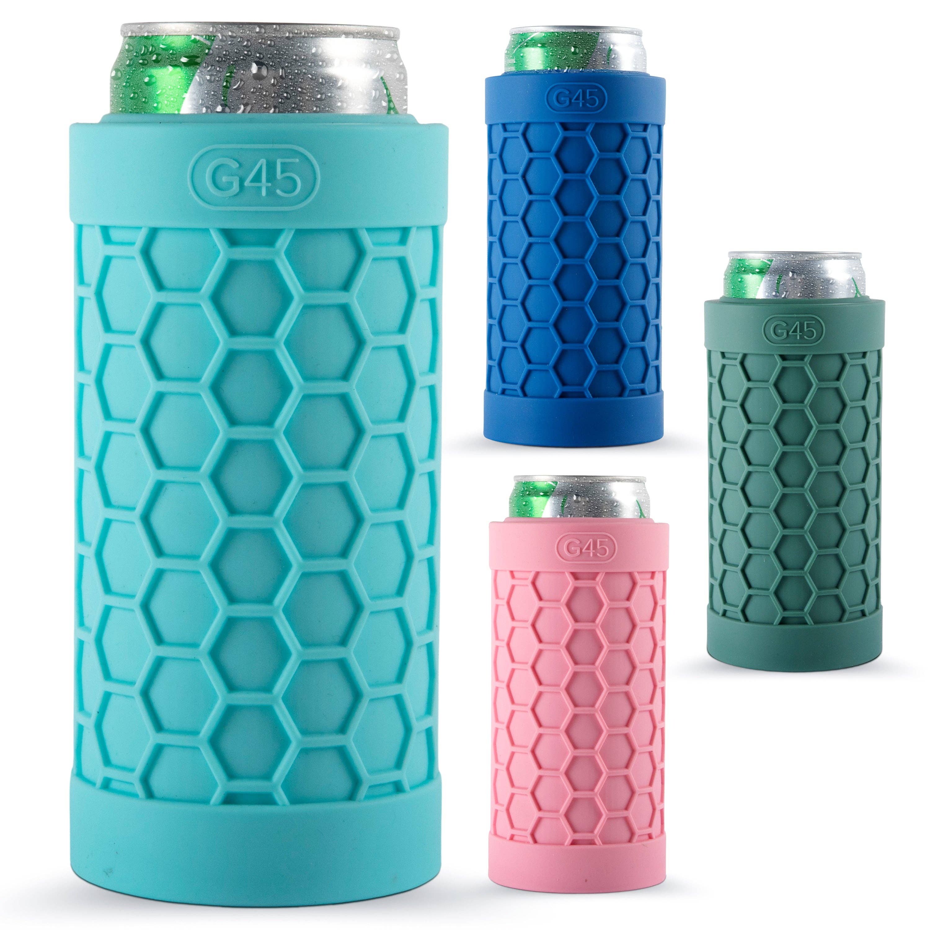 The G45 - Wholesale Drink Huggers & Koozies - G45 Slim Can Cooler, Silicone Rubber, 12 oz Slim Cans1