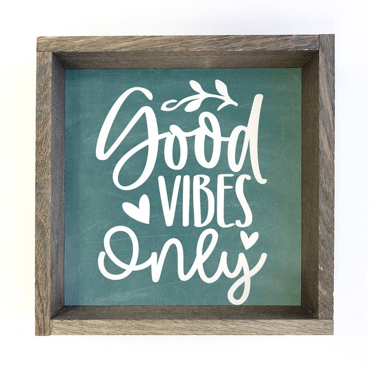 Good Vibes Only - Cute Word Sign Canvas Art - Wood Framed for wholesale by Hangout Home