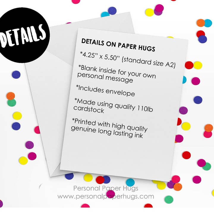 Personal Paper Hugs - Wholesale Thinking of You Card - Cute Sarcastic Long Distance Relationship Greeting Card, Long Distance Friendship Card for Friend, Thinking of You Card, Just Because Card4