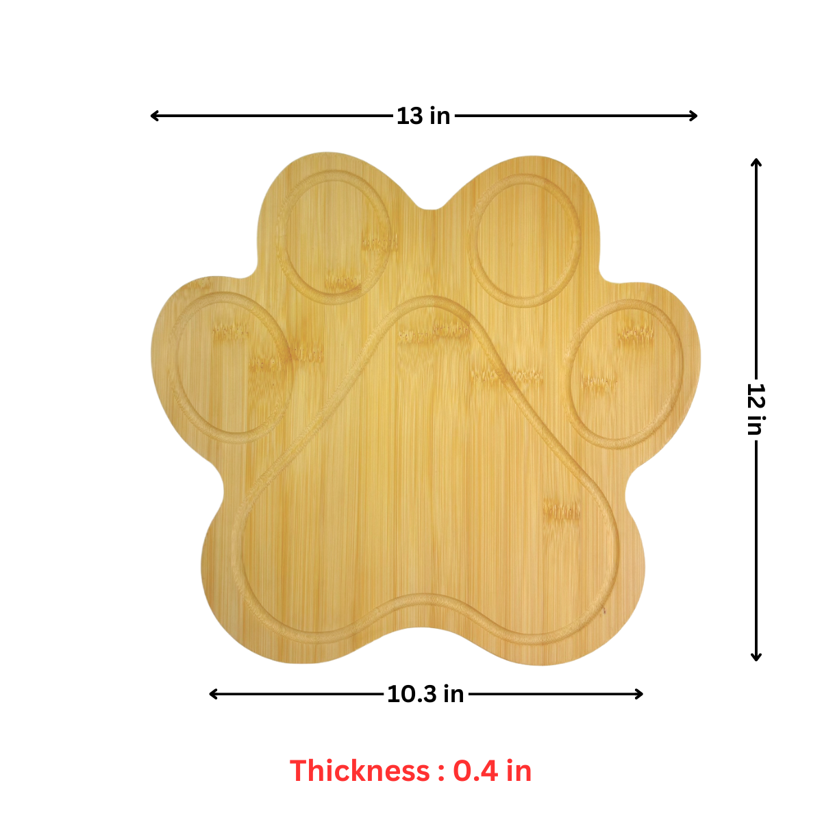 INVISION - Wholesale Cutting Board - 10pc 13" Animal Paw Bamboo Boards – Bulk for Custom Gifts2