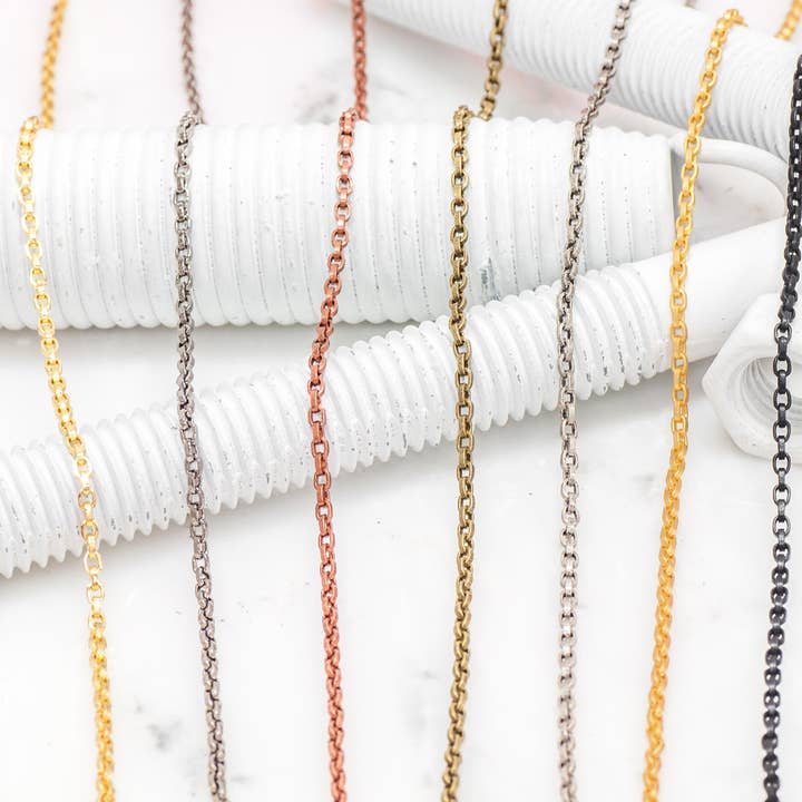 2.5mm x 3.5mm Square Wire Cable Chain sold by the Foot - CH 856 for wholesale by Continental Beads