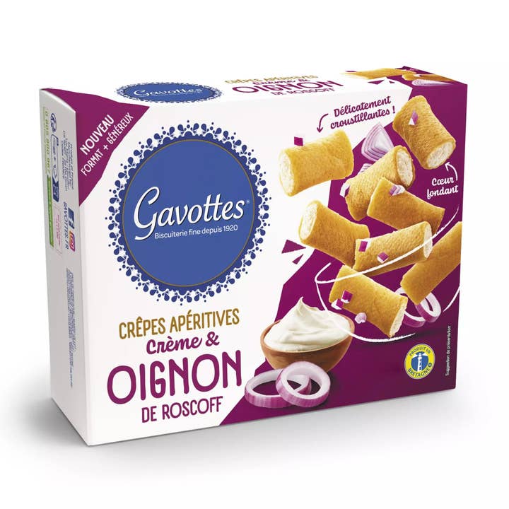 Amuse Bouche - Vente Biscuits - Gavottes biscuit Apéritif crêpes crème & oignon 80g