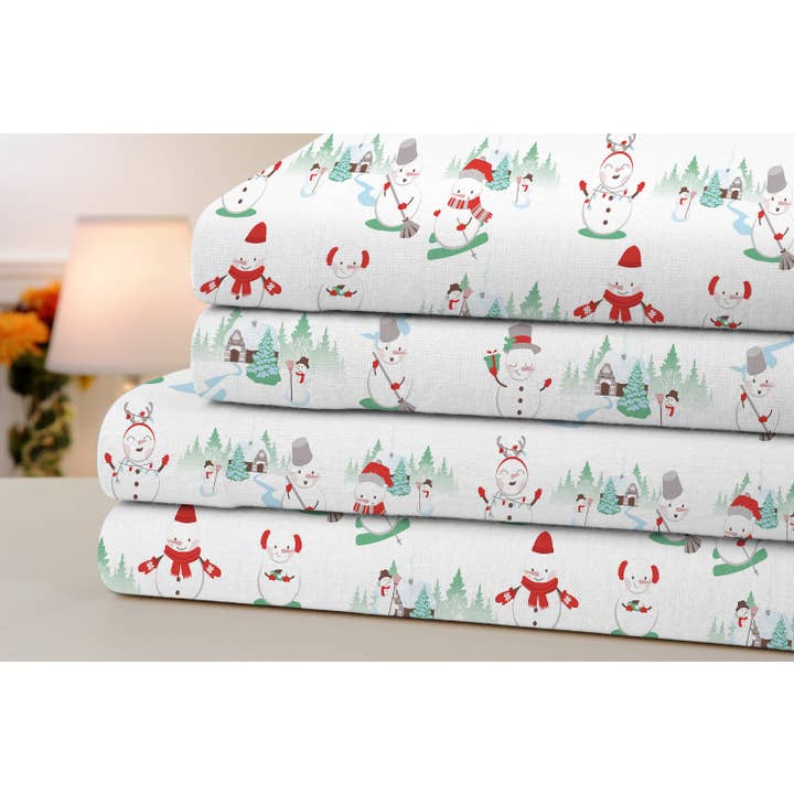 Bed Bath Fashions - Wholesale Sheet Set - Bibb Home Printed Flannel 4 Piece Sheet Set4