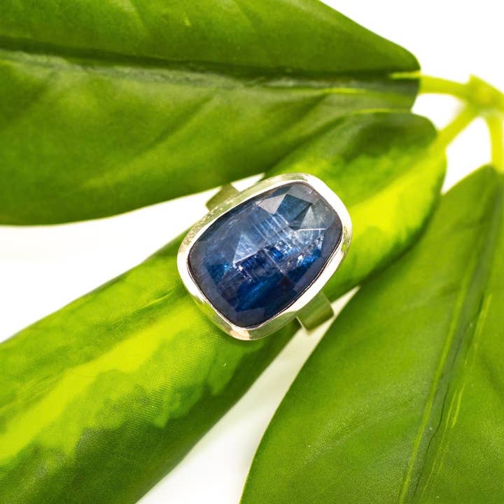 Baizaar - Wholesale Cocktail/Statement Ring - Organic Shape Sterling Silver Kyanite Ring