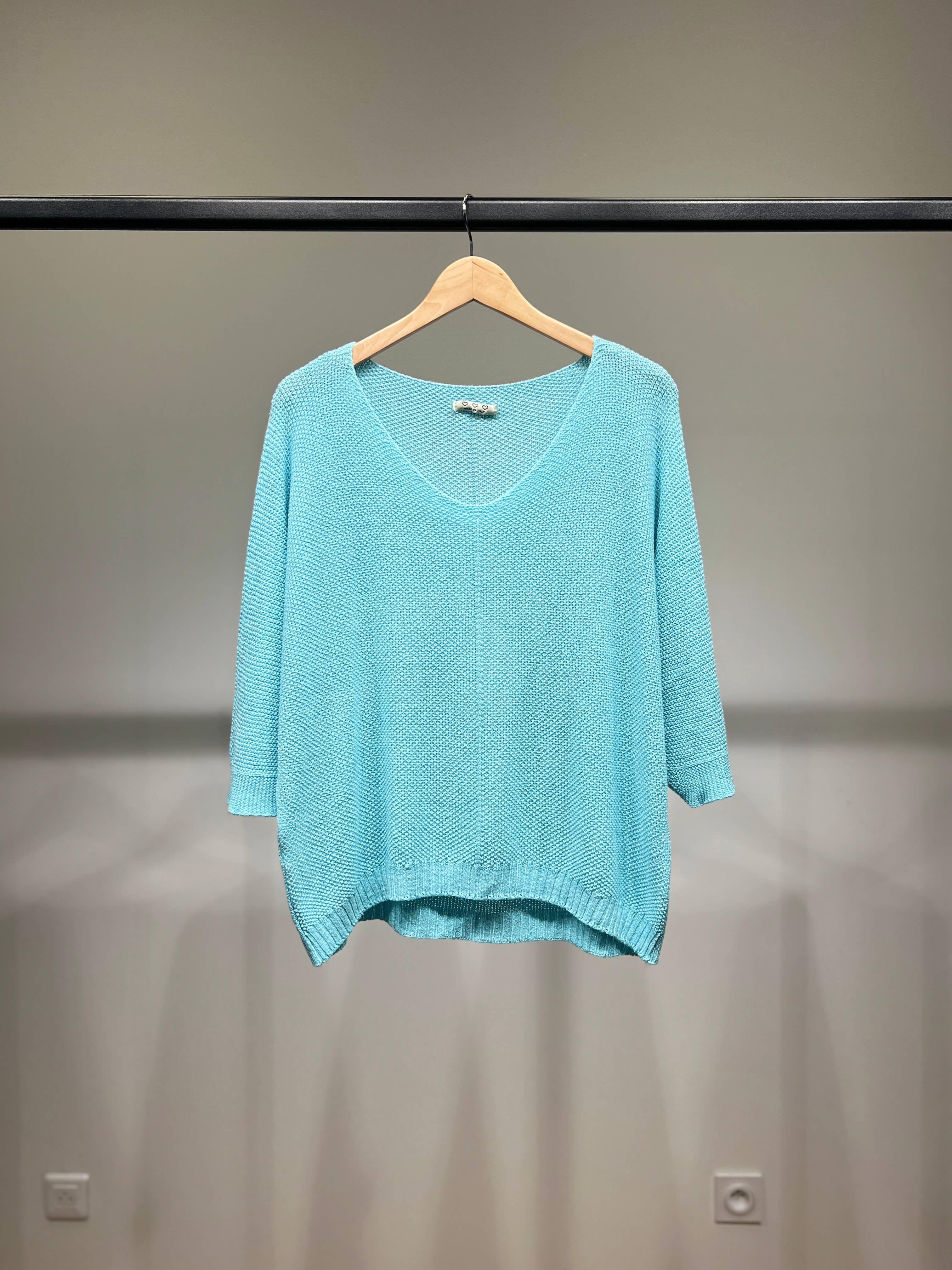 L'Emotion - Wholesale Knit Sweater - Women's - Modal Shiny Thread V-Neck Knitted Sweater13