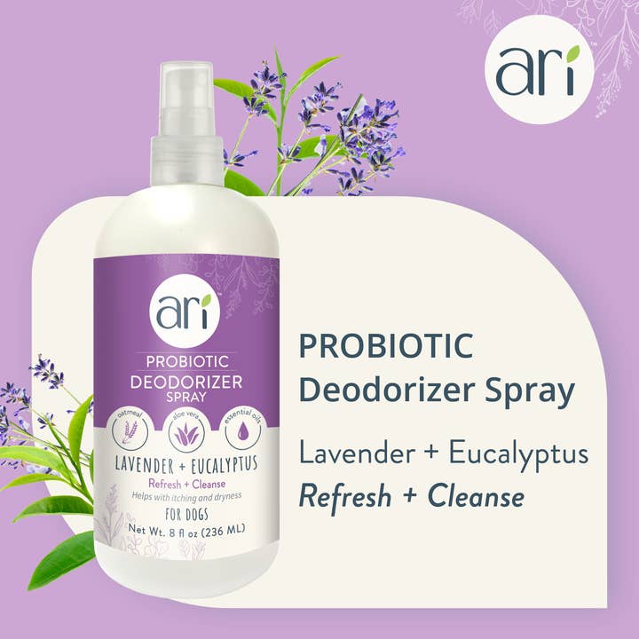 Health Extension Pet Care - Wholesale Pet Deodorizing Spray - ARI Probiotic Deodorizer Spray – LAVENDER + EUCALYPTUS