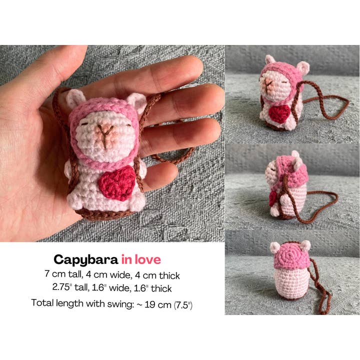 TOMOPOD LLC – wholesale Stuffed/plush toy – Kids & baby – Crochet Ghibli Car Hanger, Pink Totoro, No Face, Capybara4