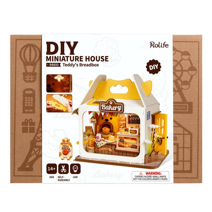 Robotime - Wholesale DIY Craft Kit - Kids - DS033 Teddy's Breadbox ROBOTIM Rolife DIY Miniature House