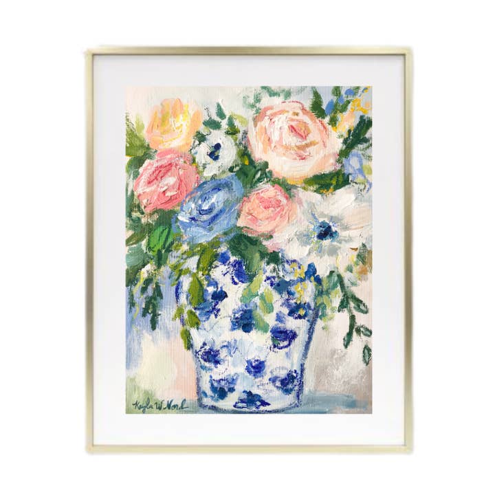 "Floral Ginger Jar 1" (PRINT) for wholesale by Kayla Weber Art