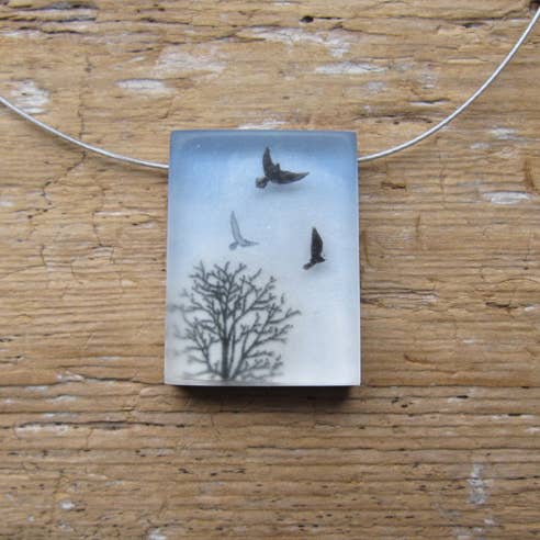 Over the Trees Painted Necklace for wholesale by Fernworks