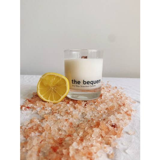 the bequem - Wholesale Jar/Filled Candle - Sea Salt & Lemon Soy Wax, Wooden Wick Candle3