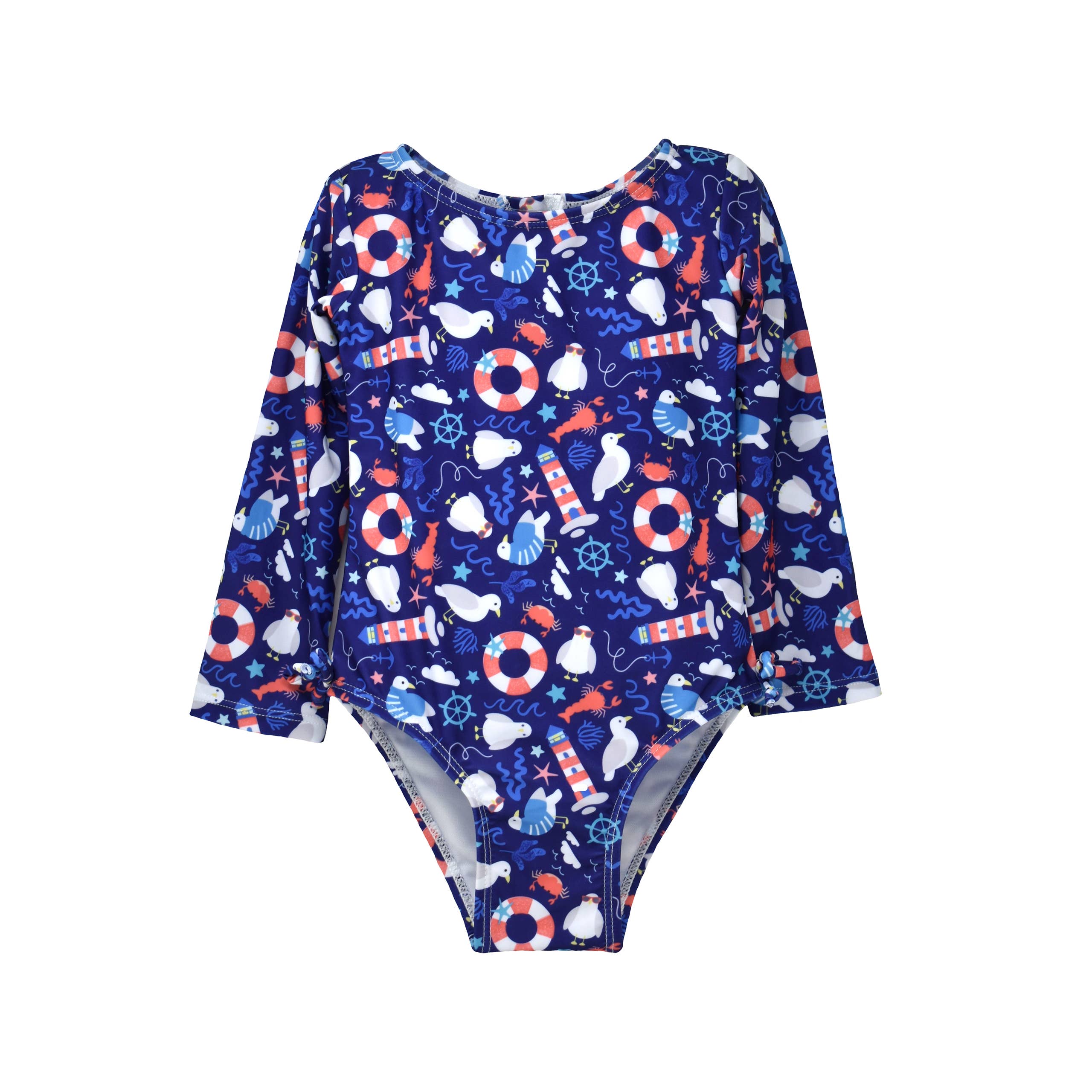 Flap Happy - Wholesale One Piece Swimsuit - Kids - Girls UPF50+ Charlie Long Sleeve Rash Guard Swimsuit (H)6