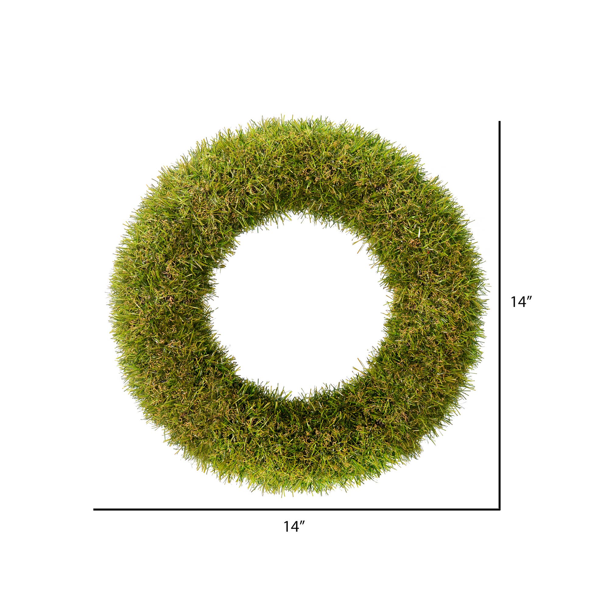 Vickerman 14" Artificial Green Grass Wreath. for wholesale on Faire1