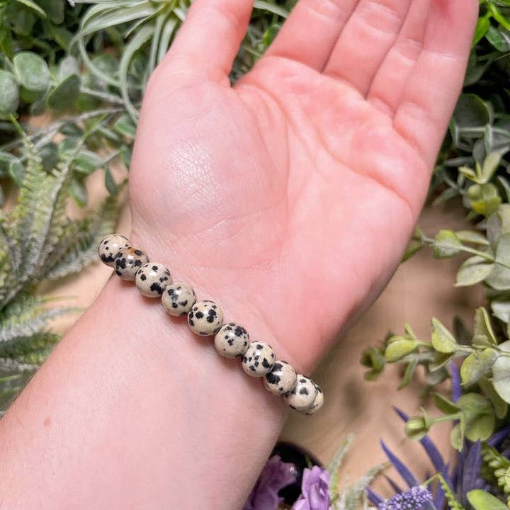 Copper Ashes - Wholesale Beaded Bracelet - 8mm Beaded Dalmatian Jasper Bracelet1