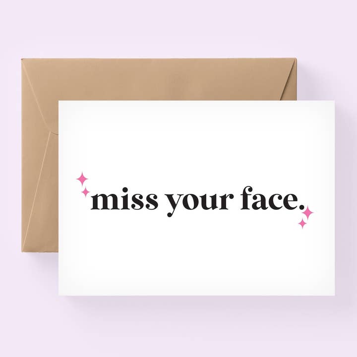 Miss Your Face Card, Biglietto divertente per un amico, Let's Hang Out Card, Miss You Card, See You Soon Card/SKU: Ffollie48 per la vendita all'ingrosso da parte di the adventure corner