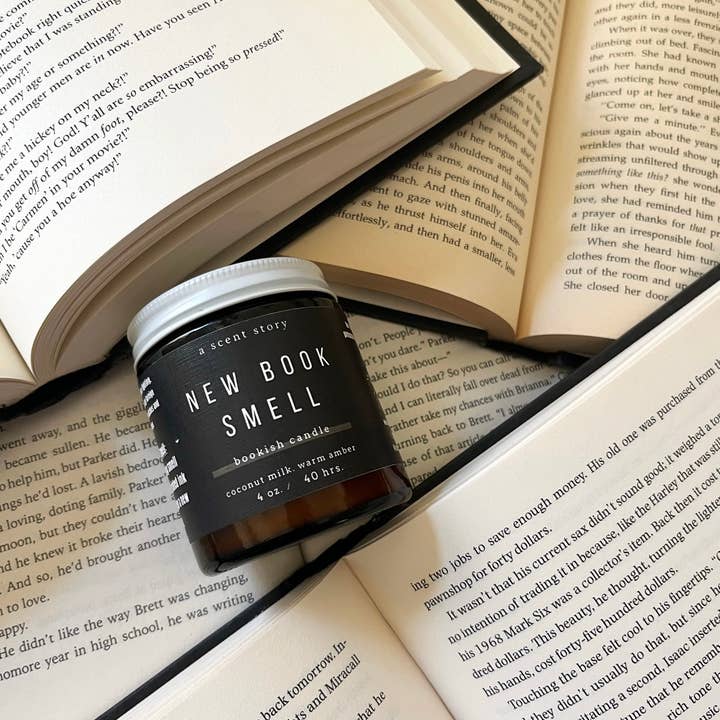 A Scent Story Candle Co - Wholesale Jar/Filled Candle - New Book Smell - Bookish Candle, Book Themed, Soy Wax,