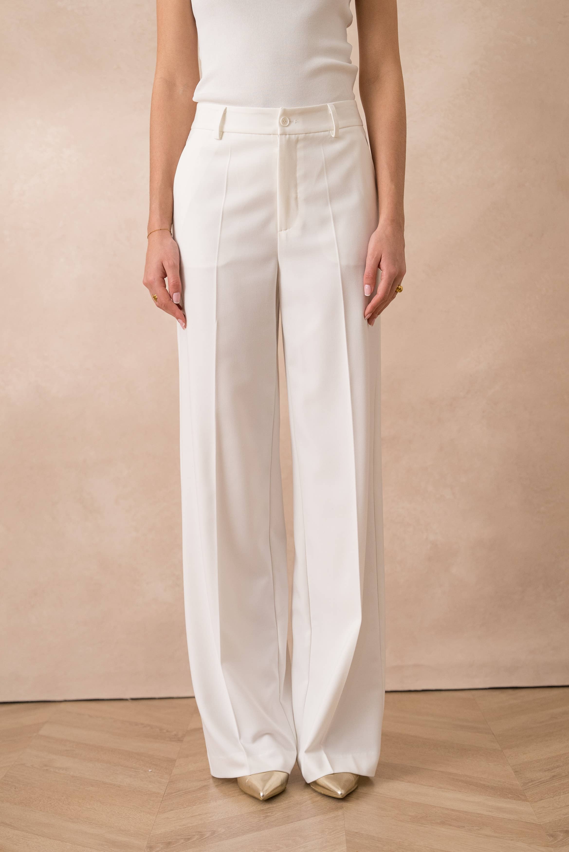 Attentif Paris - Vendita all'ingrosso Pantaloni eleganti - Donna - [Heather] Pantaloni Tailleur a Gamba Larga25