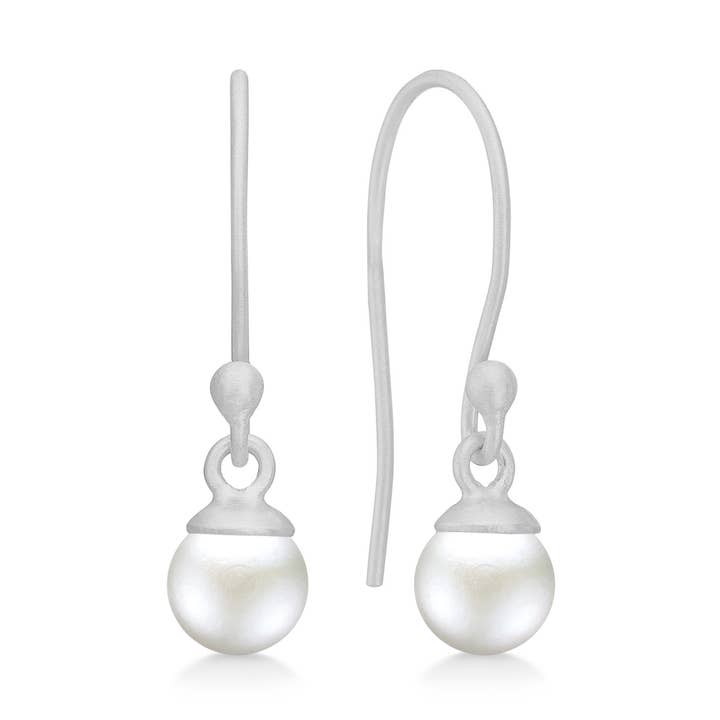 Columbine Ear Pérola Branca por atacado de Lisberg Jewellery