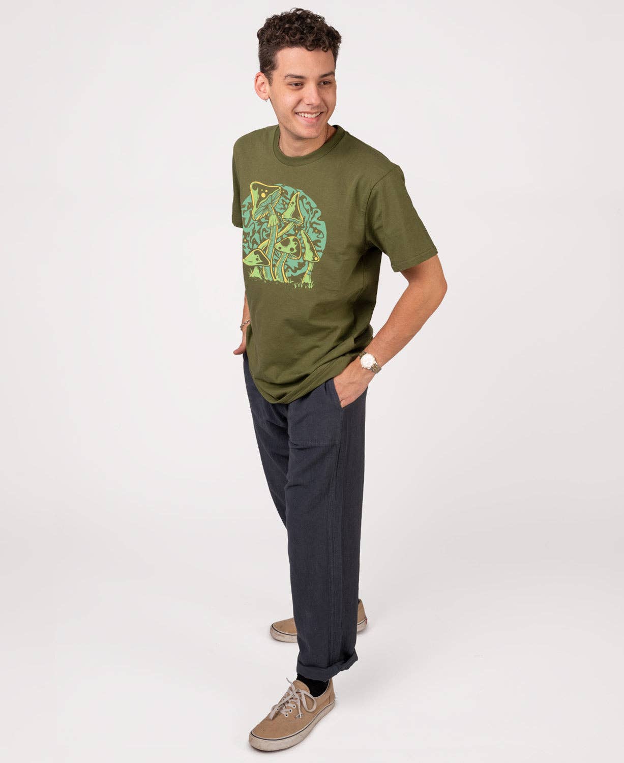 Soul Flower - Wholesale Screen Printed T-Shirt - Unisex - Closeout! Psychedelic Mushrooms Organic T-Shirt - Unisex1