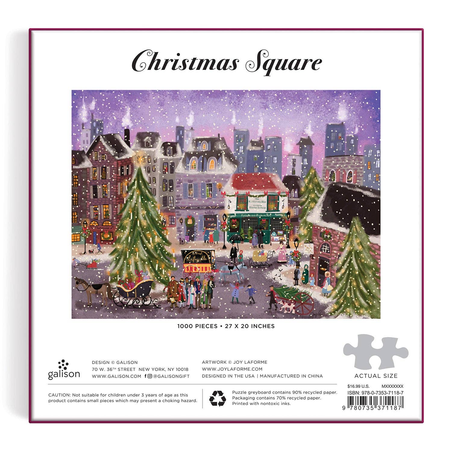 Abrams & Chronicle Books – wholesale Puzzle – Adult – Joy Laforme Christmas Square 1000 Piece Puzzle in Square Box (Jigsaw Products)2