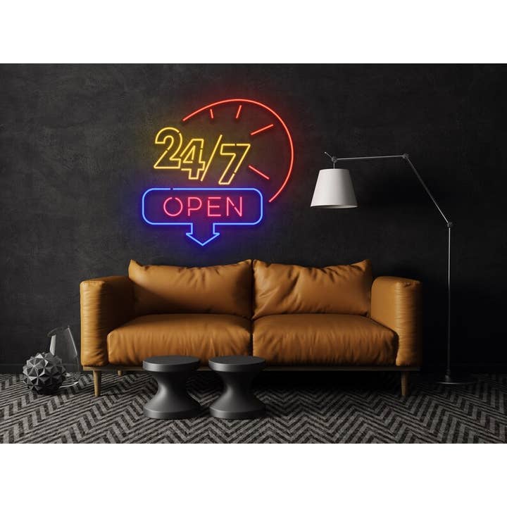 Glow Neon – wholesale Neon sign – Open 24/7 Neon Signs, Welcome sign, Store decor
