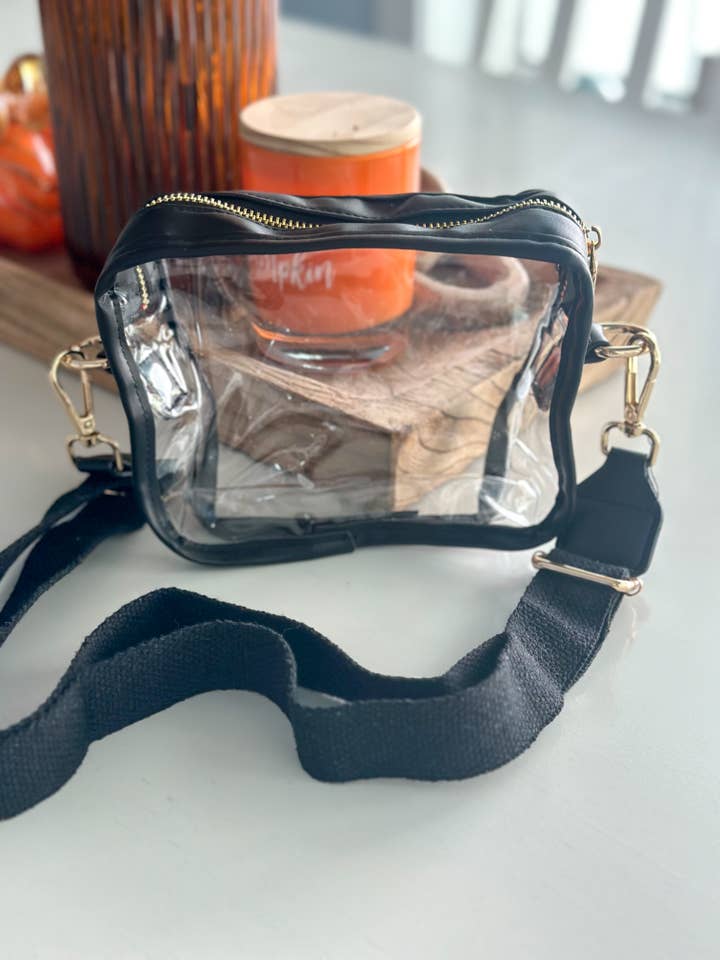 Sac Chelsey Clear Stadium « Black » pour la vente par Harris Girls & Co.