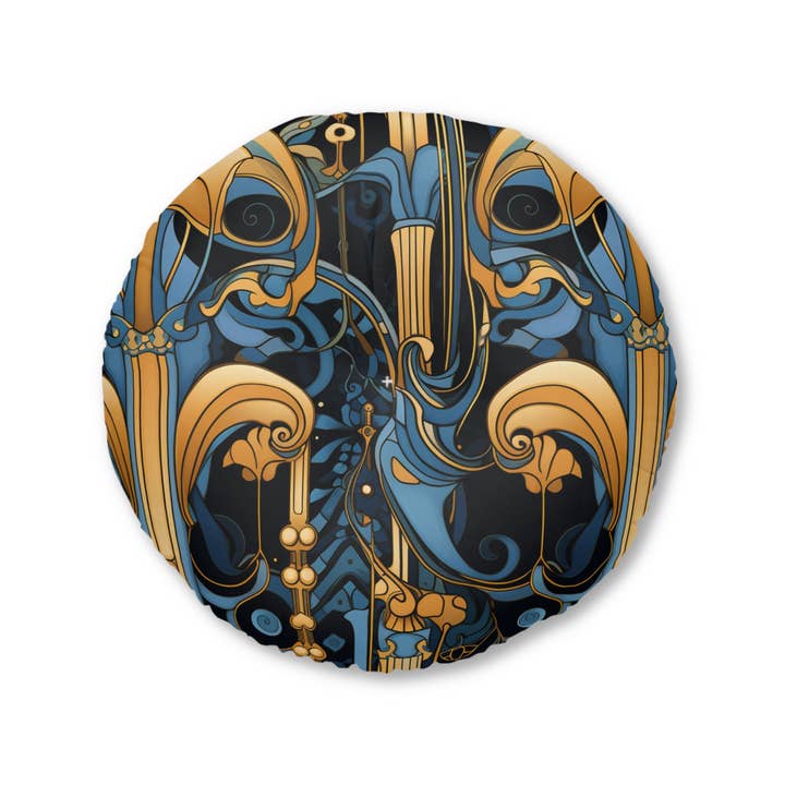 Geoffrey Decartes - Round Floor Pillow for wholesale by Velvet Rust